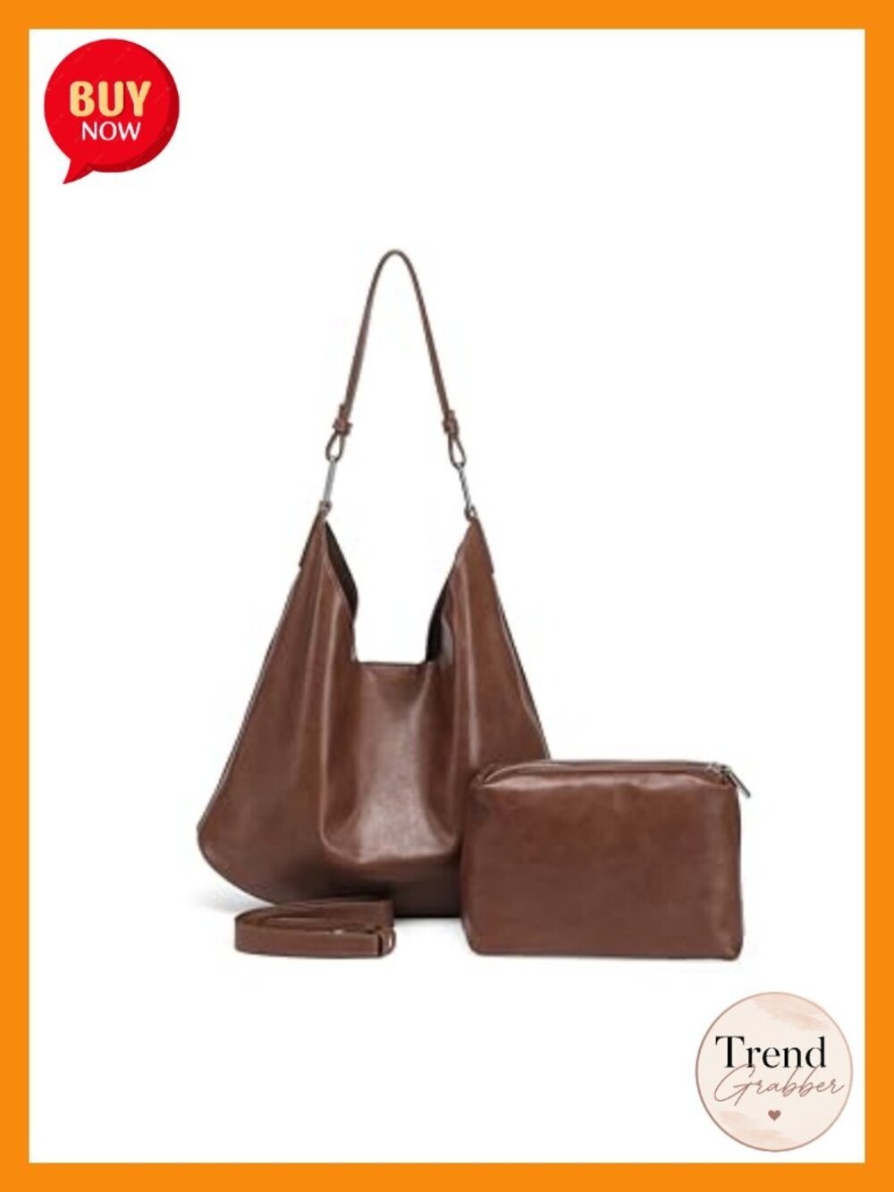 PU leather large capacity retro handbag with adjustable strap crossbody tote